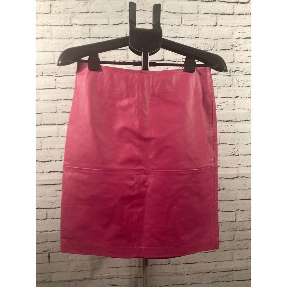 Newport News Pink Leather Skirt Size 6
